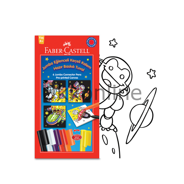 FABER KEÇELİ KALEM EĞLENCELİ JUMBO + TUVAL BOYAMA
