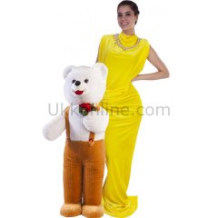 1076K ŞİRİN AYI (GÜLLÜ) 117CM KAHVERENGİ
