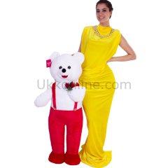 1076KR ŞİRİN AYI (GÜLLÜ) 117CM KIRMIZI