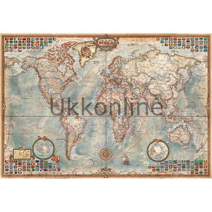 Educa 16764 Puzzle 1000 Political Map Of The World Minyatür