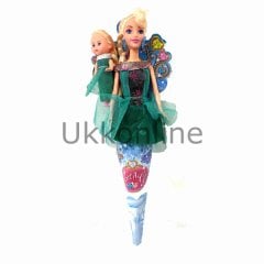 WG-11418 KULAHLI ANNE VE KIZI GELİN BEBEK