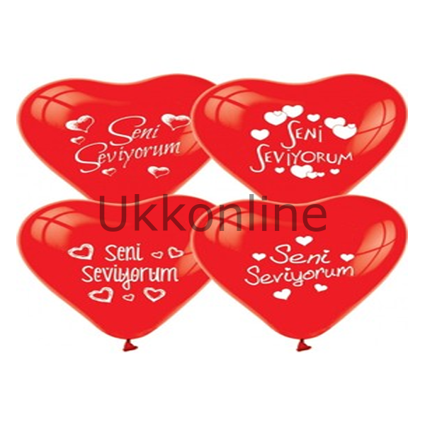 BALONEVİ BALON ÇEPEÇEVRE KALPLER BASKILI 100 LÜ