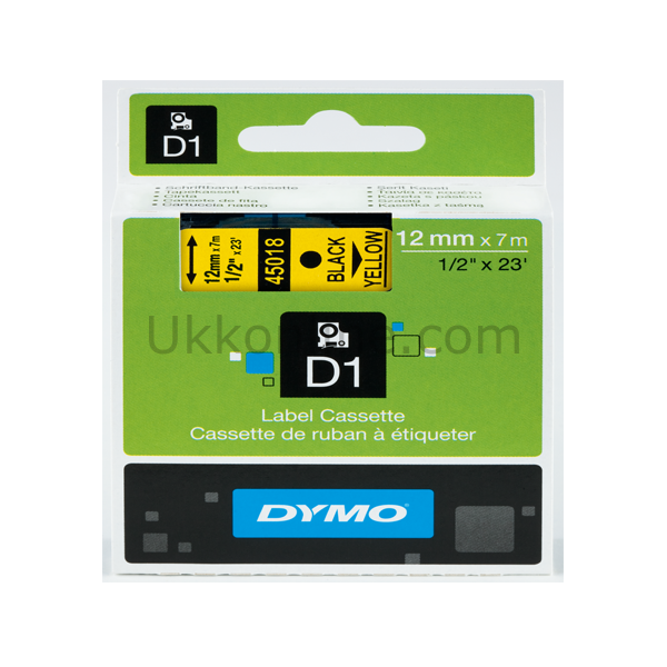 DYMO D1 ŞERİT S0720580 12-7Mt  SARI-SİYAH 45018