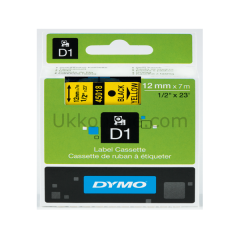 DYMO D1 ŞERİT S0720580 12-7Mt  SARI-SİYAH 45018