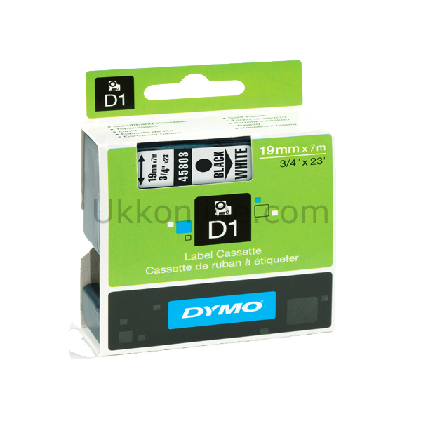 DYMO D1 ŞERİT S0720830 19-7Mt  BEYAZ-SİYAH 45803