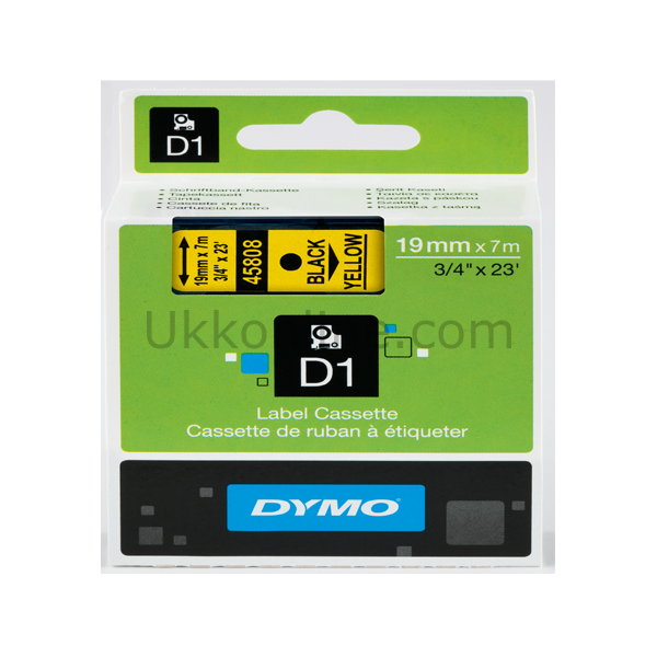 DYMO D1 ŞERİT S0720880 19-7Mt  SARI-SİYAH 45808