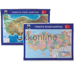 GÜLPAŞ HARİTA TÜRKİYE FİZİKİ VE SİYASİ 70X100