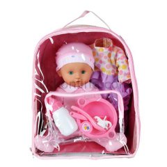 41770 SUN BEBEK SET YEDEK ELBİSELİ/AKS.ÇANTALI 40CM.-SLY-