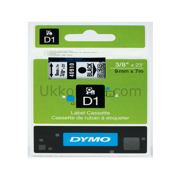 DYMO D1 ŞERİT S0720670 9-7Mt  ŞEFFAF-SİYAH 40910