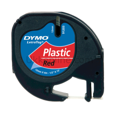 DYMO LETRATAG PLASTİK ŞERİT 12-4Mt  KIRMIZI 91203