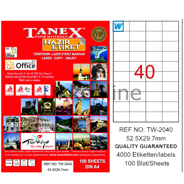 TANEX LAZER ETİKET 052-029 TW-2040