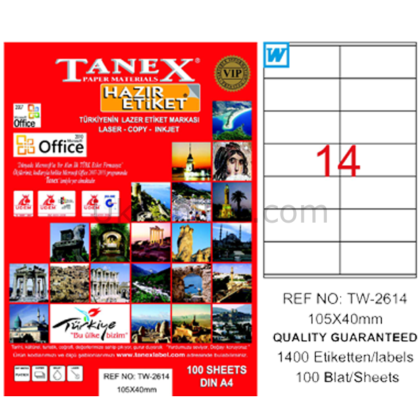 TANEX LAZER ETİKET 105-040 TW-2614