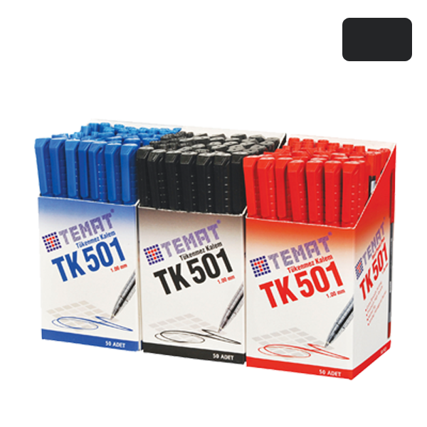 TEMAT TÜKENMEZ KALEM 1,0MM SİYAH TK-501