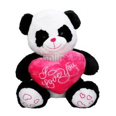 1027SUN SK.PELUŞ PANDA OTURAN KALPLİ 50CM -JNH