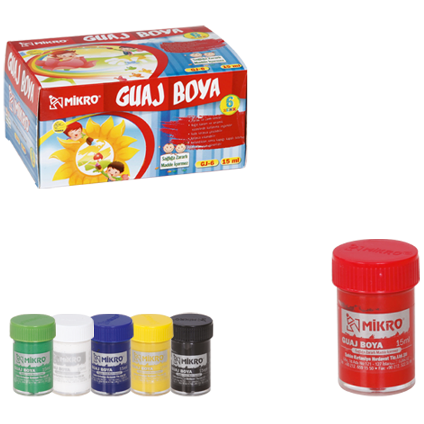 MİKRO GUAJ BOYA ŞİŞE 6 RENK GJ-6
