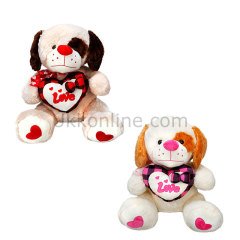 1034 SUN SK.PELUŞ KÖPEK OTURAN KALPLİ KURDELA -JNH