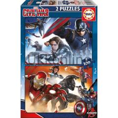 Educa 16697 Çocuk 2x100 Captain America