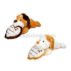 1037SUN SK.PELUŞ KÖPEK YATAN AŞK MESAJLI YASTIK -JNH