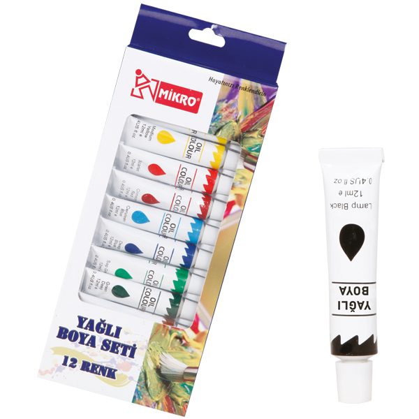 MİKRO YAĞLI BOYA 12 RENK 12ML YB-12