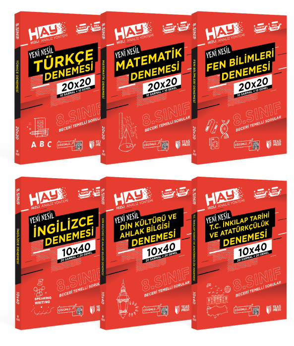 8. SINIF HAY TEAS PRESS DENEME SETİ 6 BRANŞ