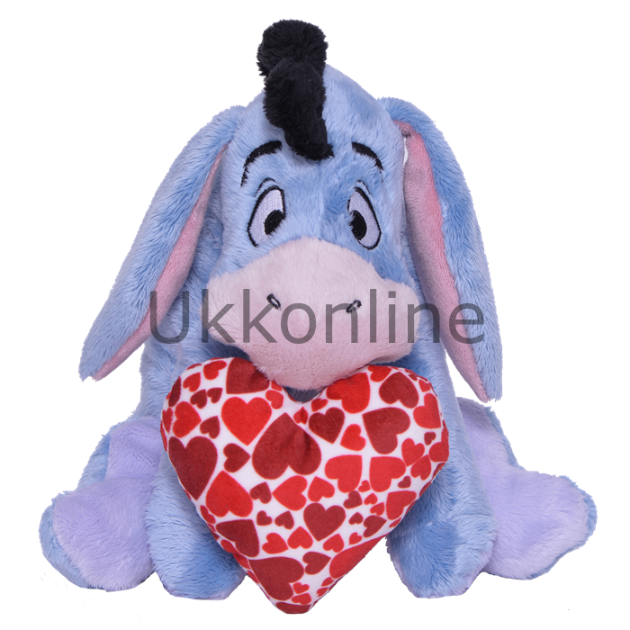 Ottonya 6066 Disney Peluş Eeyore Kırmızı Beyaz Kalp 25-12
