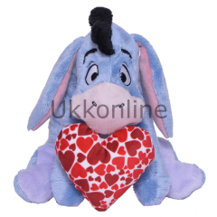 Ottonya 6066 Disney Peluş Eeyore Kırmızı Beyaz Kalp 25-12