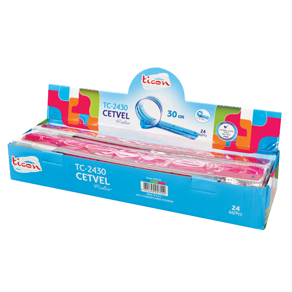 TİCON RENKLİ CETVEL FLEX 30 CM TC-2430