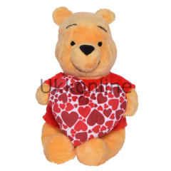 Ottonya 6065 Disney Peluş Pooh Kırmızı Beyaz Kalp 25 cm