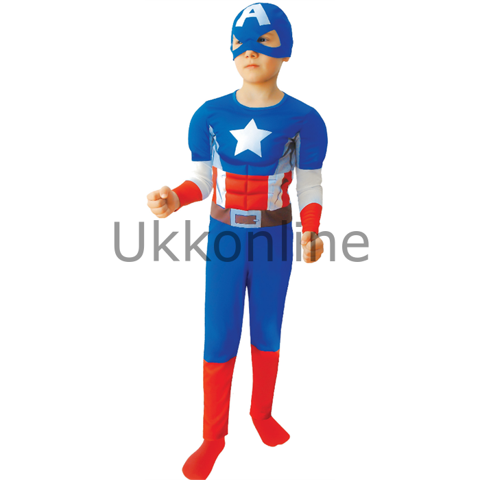 Mega 00906 Kostüm Captan America 7-9 Yaş