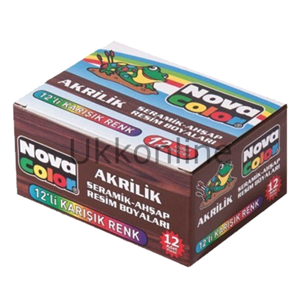NOVA COLOR AKRİLİK BOYA 12 RENK ŞİŞE 30 CC