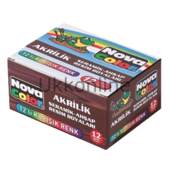 NOVA COLOR AKRİLİK BOYA 12 RENK ŞİŞE 30 CC