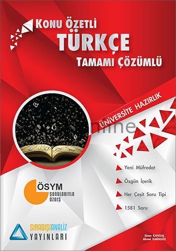 SIRADIŞI ANALİZ TYT TÜRKÇE TAMAMI ÇÖZÜMLÜ SORU BANKASI 2019