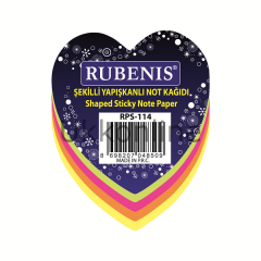RUBENİS NOT KAĞIT KALP 4 FOSFORLU RENK
