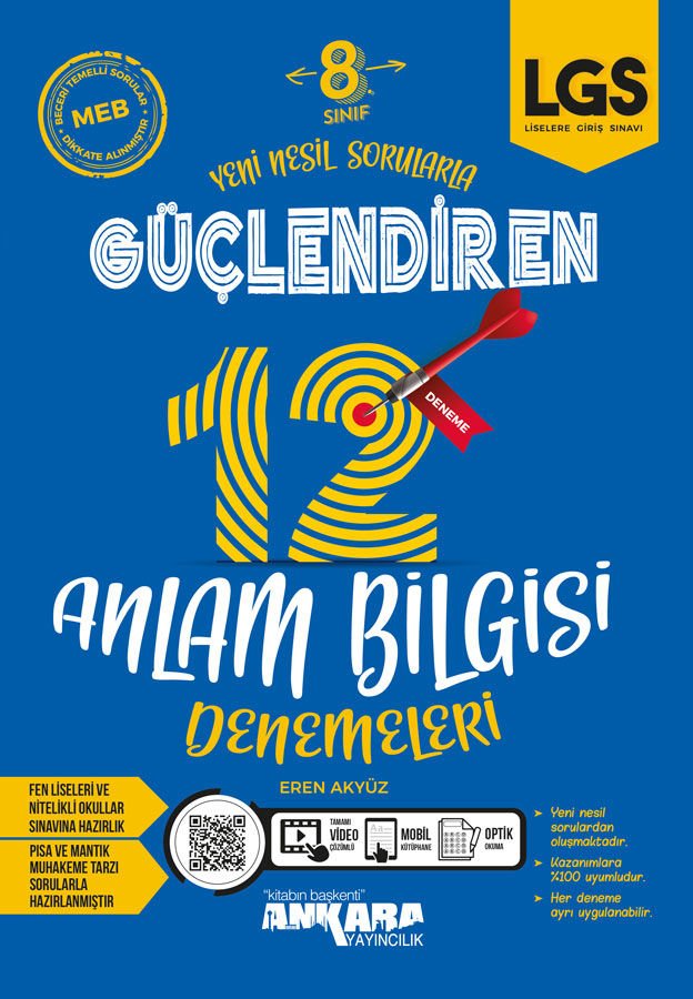 8. Sınıf Güçlendiren 12 Anlam Bilgisi Denemeleri