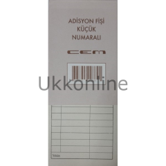 CEM ADİSYON FİŞİ KÜÇÜK NUMARALI