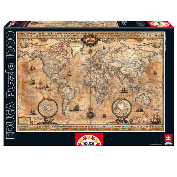 15159/EDU 1000pcs ANTIQUE WORLD MAP /Educa /1000 parça puzzle