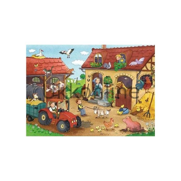 RAVENSBURGER COCUK 2x12 PUZZLE 075607 CIFTLIKTE CALI