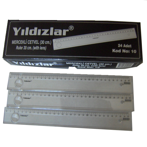 YILDIZLAR CETVEL PLASTİK MERCEKLİ 30cm 10