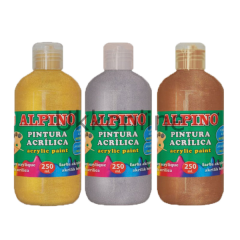 ALPİNO AKRİLİK BOYA 250 ml DV 0135 METALİK SİLVER