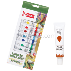 MİKRO AKRİLİK BOYA 12 RENK 12ML AB-12
