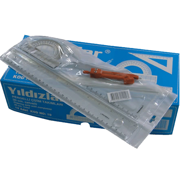 YILDIZLAR ÇİZİM SET PERGELLİ 30cm 19