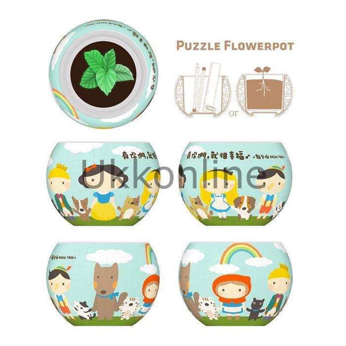 Pintoo K1005 Puzzle 3D Saksı Arkadaşlarla Mutluluk