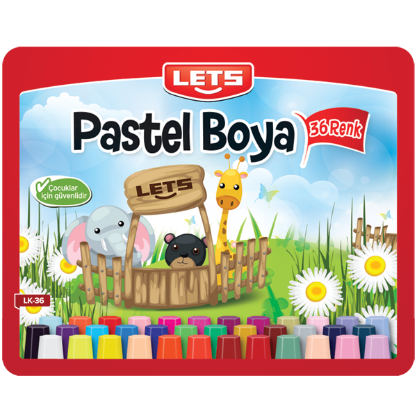 LETS PASTEL BOYA 36 RENK PLASTİK ÇANTALI