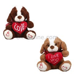 0000387 SUN PELUŞ KÖPEK I LOVE U KALPLİ 38CM JNG