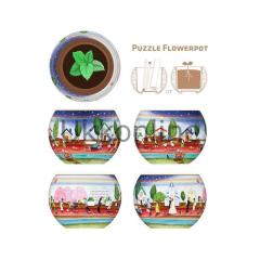 Pintoo K1001 Puzzle 3D Saksı Kırmızı Halı