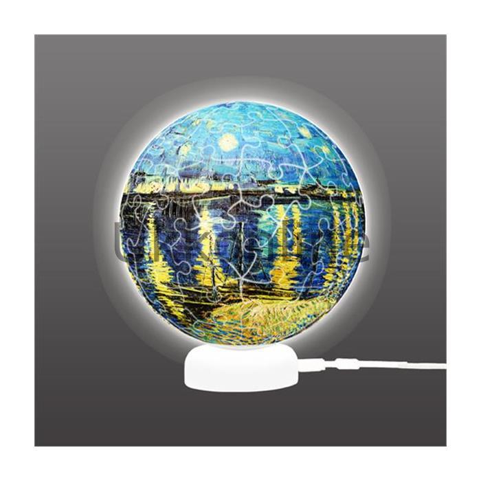 Pintoo J1024 Puzzle 3D Işıklı Küre Rhone'de Yıldızlı Gece Van Gogh