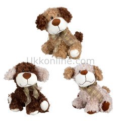 0025619 SUN PELUŞ KÖPEK OTURAN KURDELALI 27CM JNG