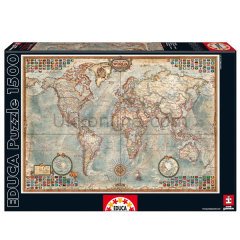 16005/EDU 1500pcs POLITICAL MAP OF THE WORLD /Educa /1500 parça puzzle