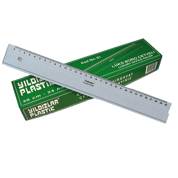 YILDIZLAR CETVEL PLASTİK LÜKS BÜRO 30cm 61