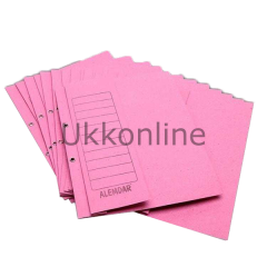 ALEMDAR KARTON DOSYA YARIM KAPAK PEMBE 400